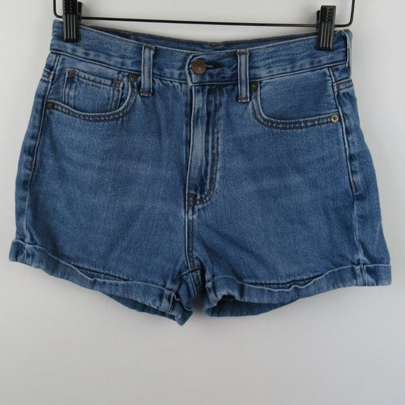 American Eagle Cuffed Mom Denim Shorts sz 2 - Picture 1 of 8